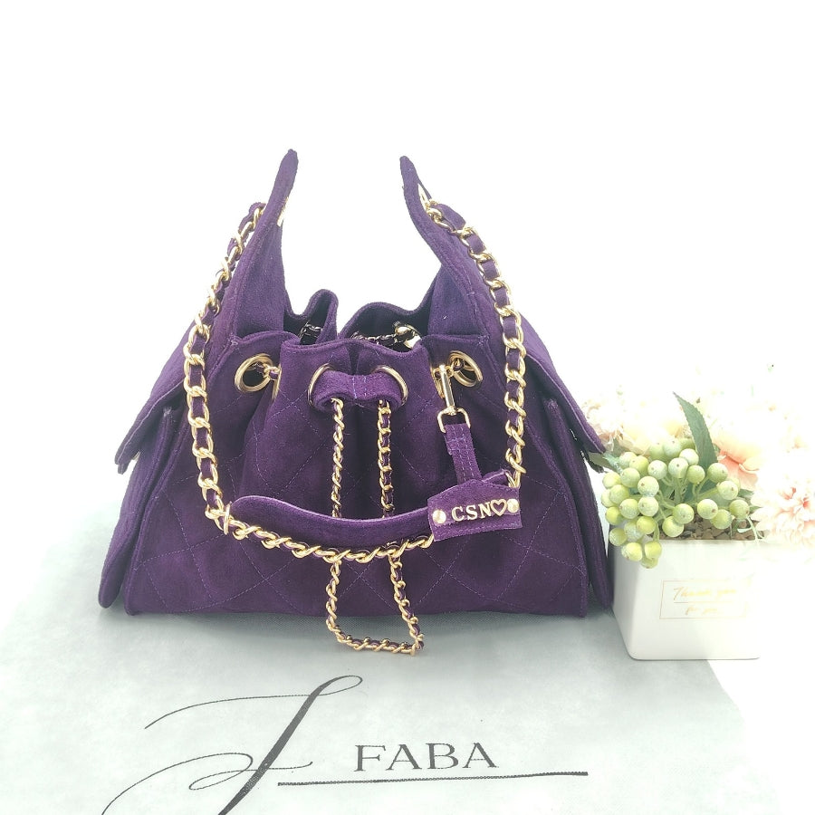 Bolso de cadena Sherlyn Mediano Piel Gamuza