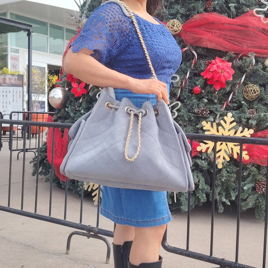 Bolso de Cadena Sherlyn Grande Piel Gamuza