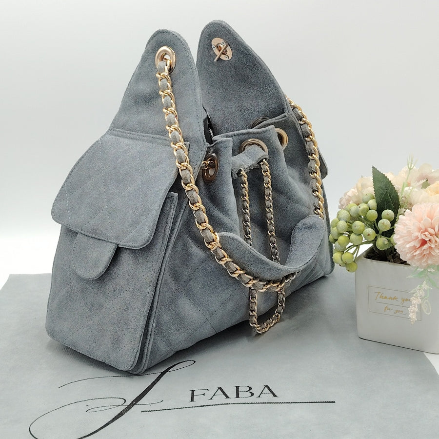 Bolso de cadena Sherlyn Mediano Piel Gamuza