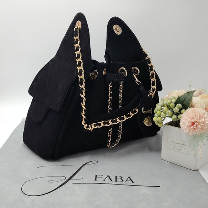 Bolso de cadena Sherlyn Mediano Piel Gamuza